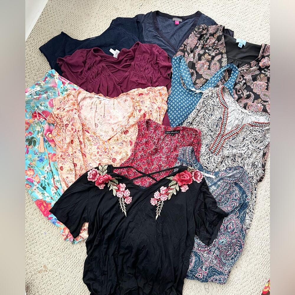 TJ MAXX lot of 11 blouses bohemian large XL